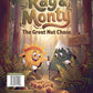 Book cover of 'Ray & Monty: The Great Nut Chase' with two animated characters in a forest setting.