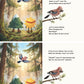 Inside book pages of "Ray & Monty: Die grosse Nussjagd / The Great Nut Chase" German and English children's Picture Book based in Arosa, Switzerland.